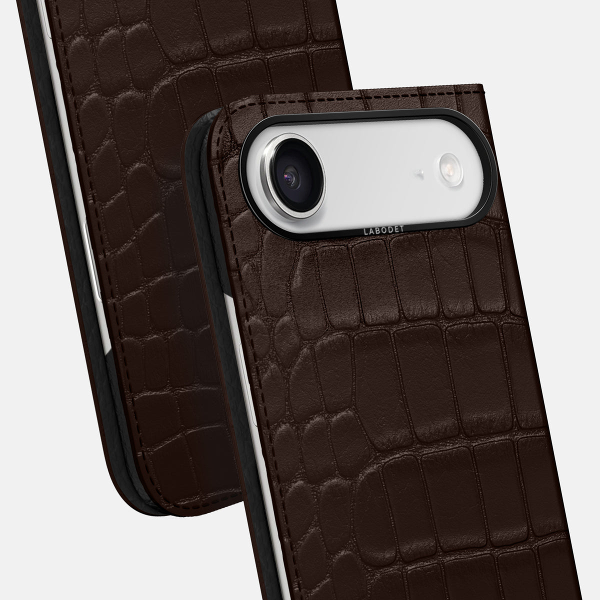 Folio Case For iPhone 17 Air In Alligator -5 | Dark-Brown-Black