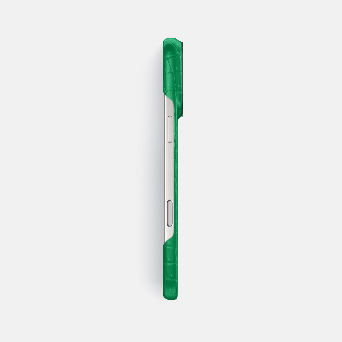 Classic Case For iPhone 17 Pro Max In Porosus Crocodile -3 | Cactus-Green-Black