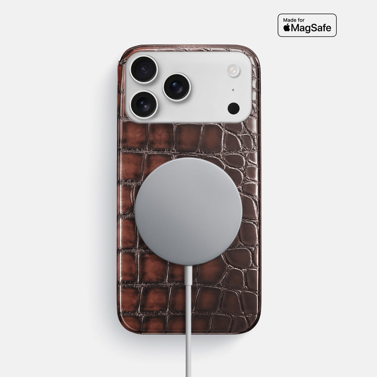 Slim Case For iPhone 18 Pro Max In Patina Alligator -5 | Havana-Brown