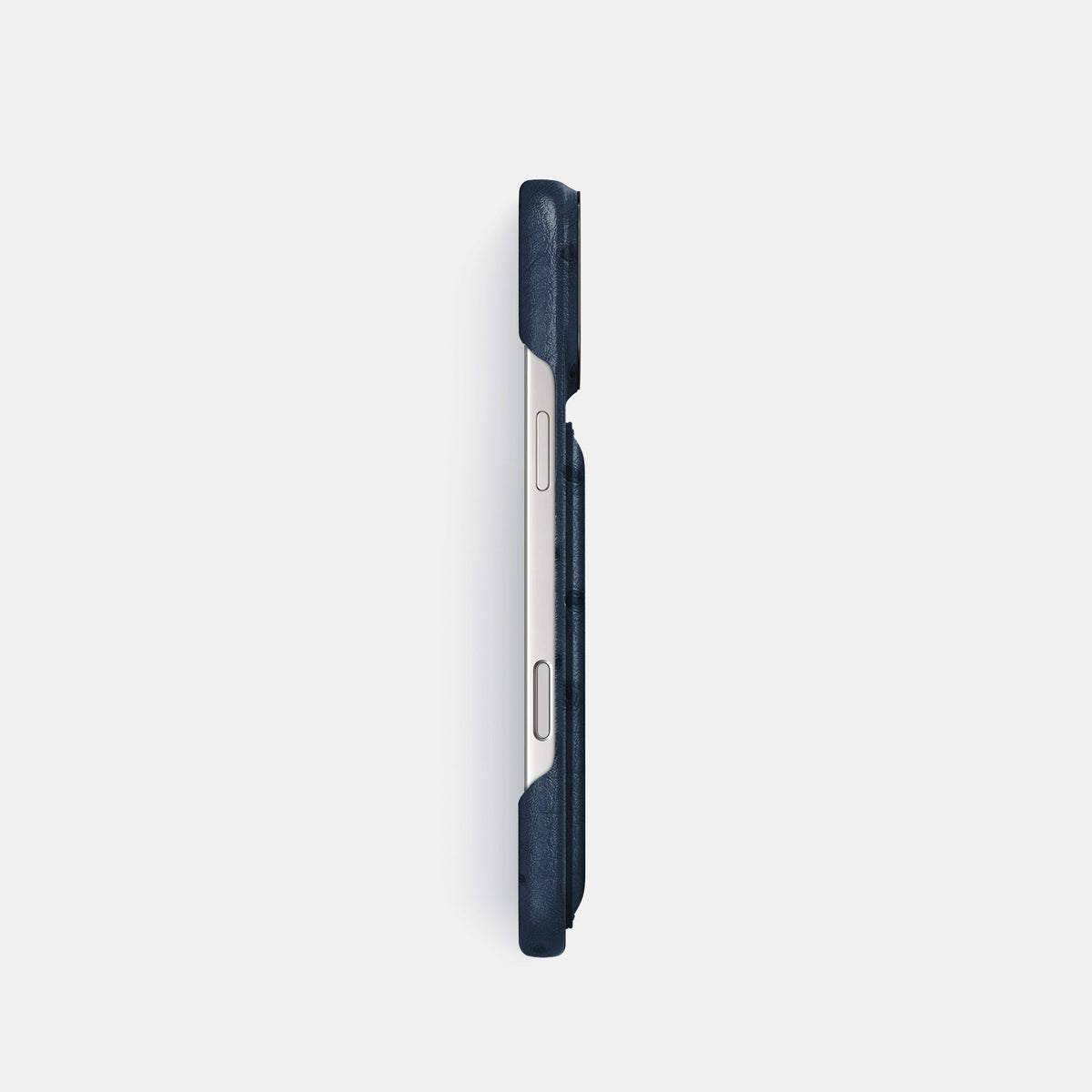 Double Card Case For iPhone 18 Pro In Ostrich -3 | Navy-Blue-Black
