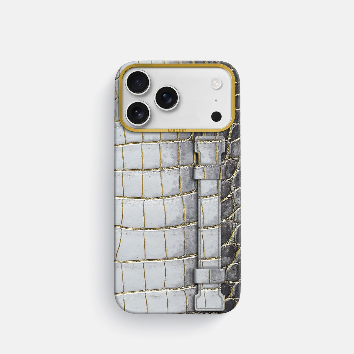 Handle Case For iPhone 18 Pro In Himalayan Crocodile -1 | Gold-Gold