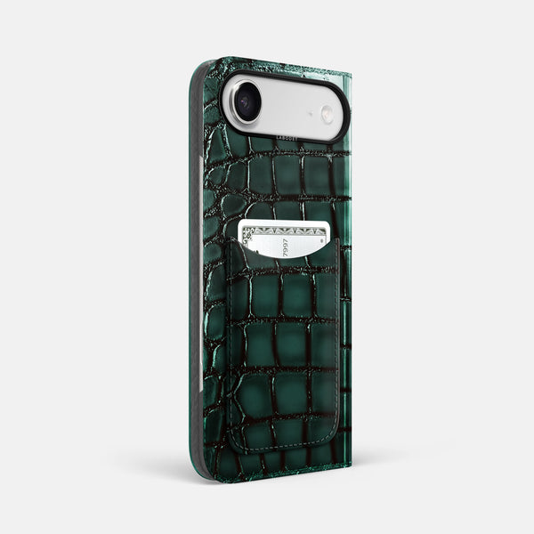 Folio Case with Card For iPhone 17 Air In Patina Alligator
