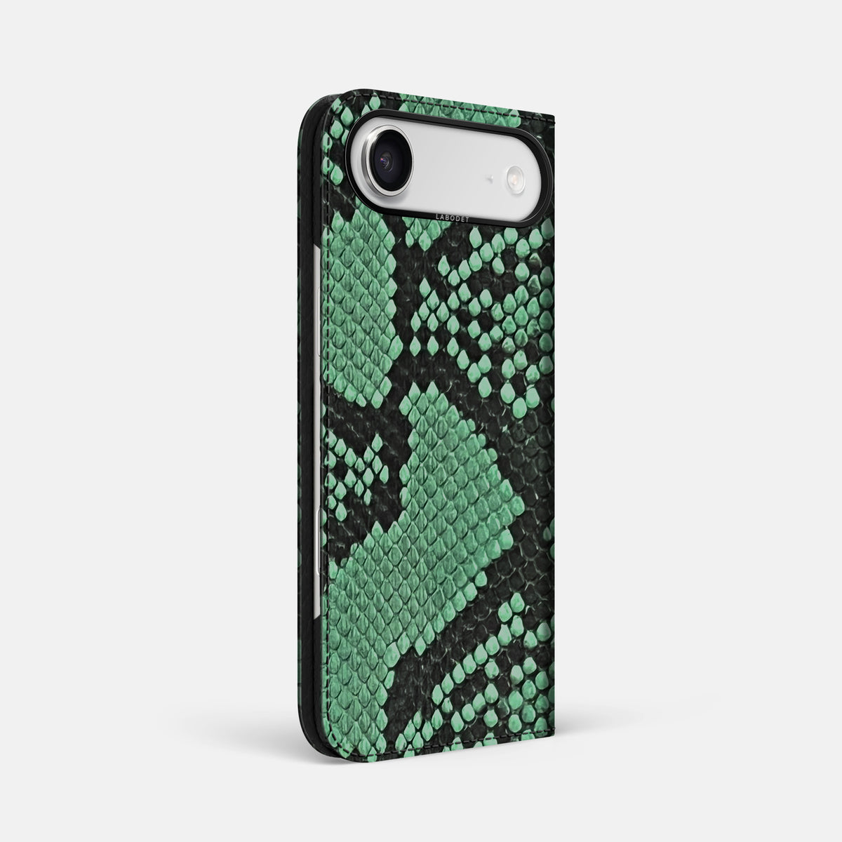 Folio Case For iPhone 17 Air In Deluxe Python -1 | Forest-Green-Black