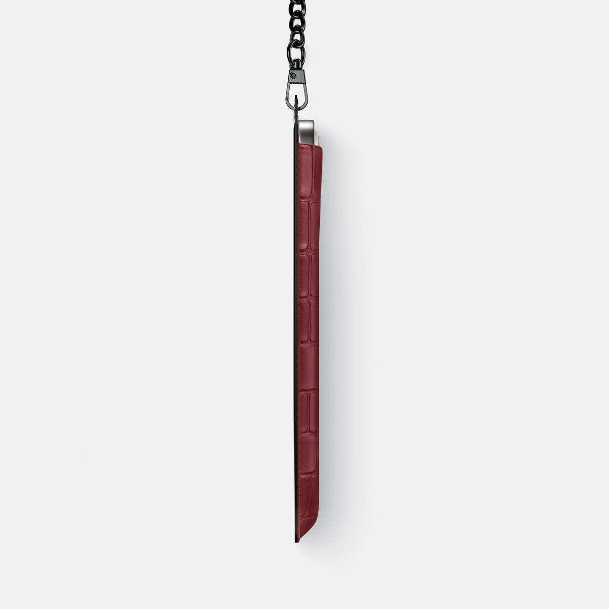 Crossbody Bag For iPhone 18 Pro In Alligator -4 | Burgundy-Black