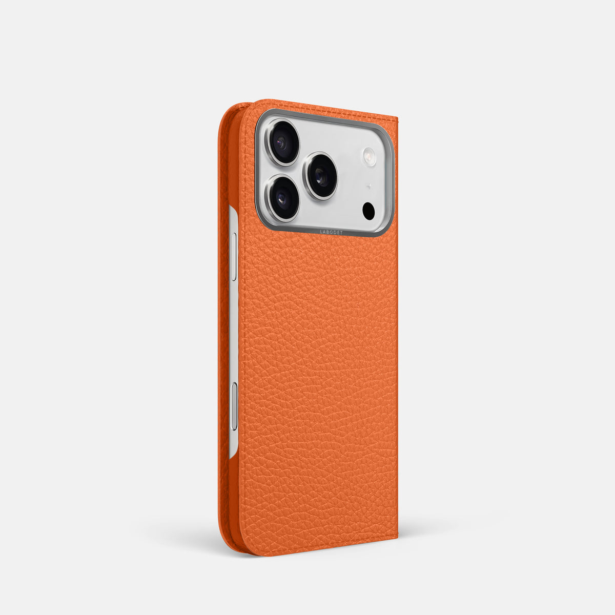 Folio Case For iPhone 17 Pro In Calf -1 | Orange-Steel