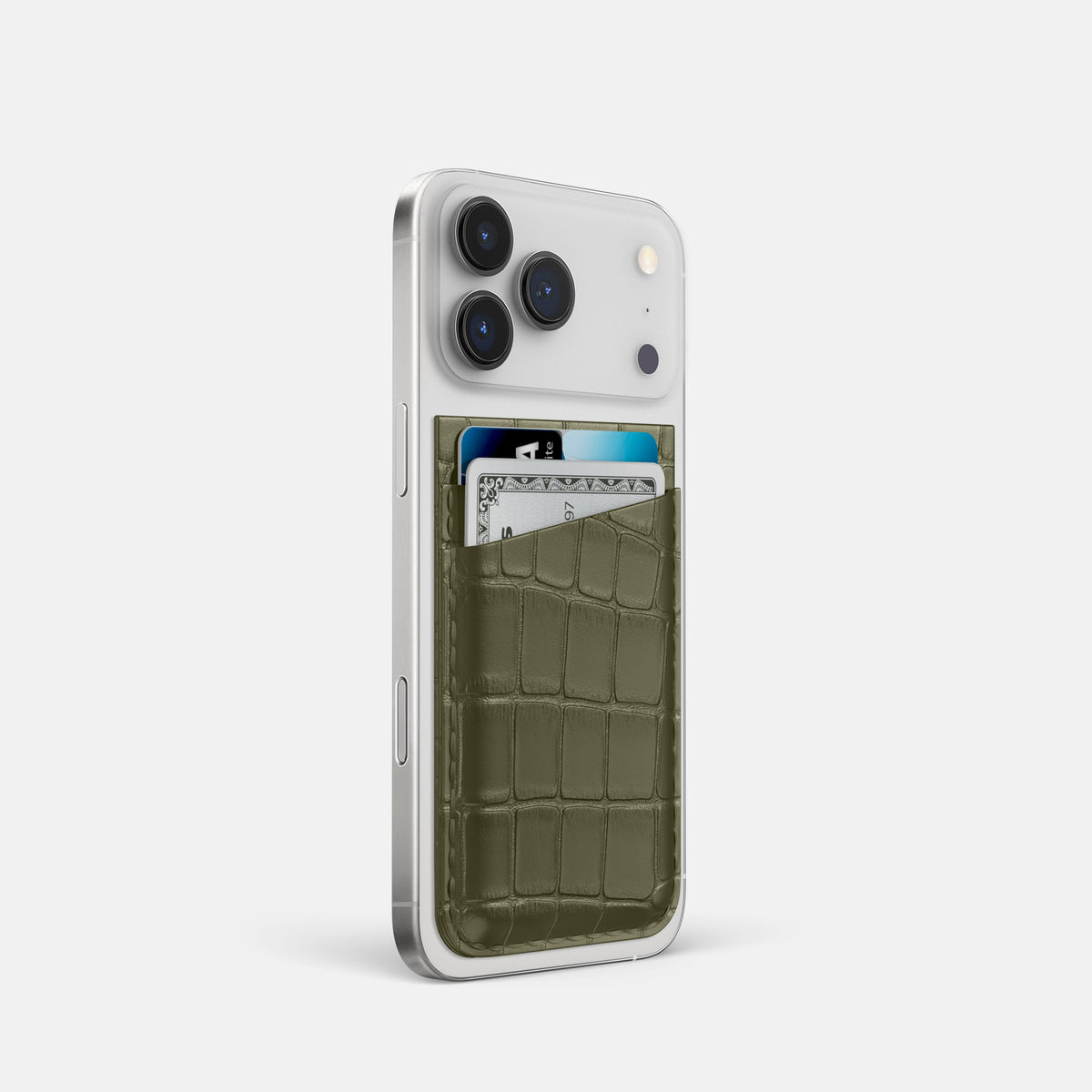 MagSafe Wallet For iPhone 17 Pro In Alligator -2 | Kaki-Green