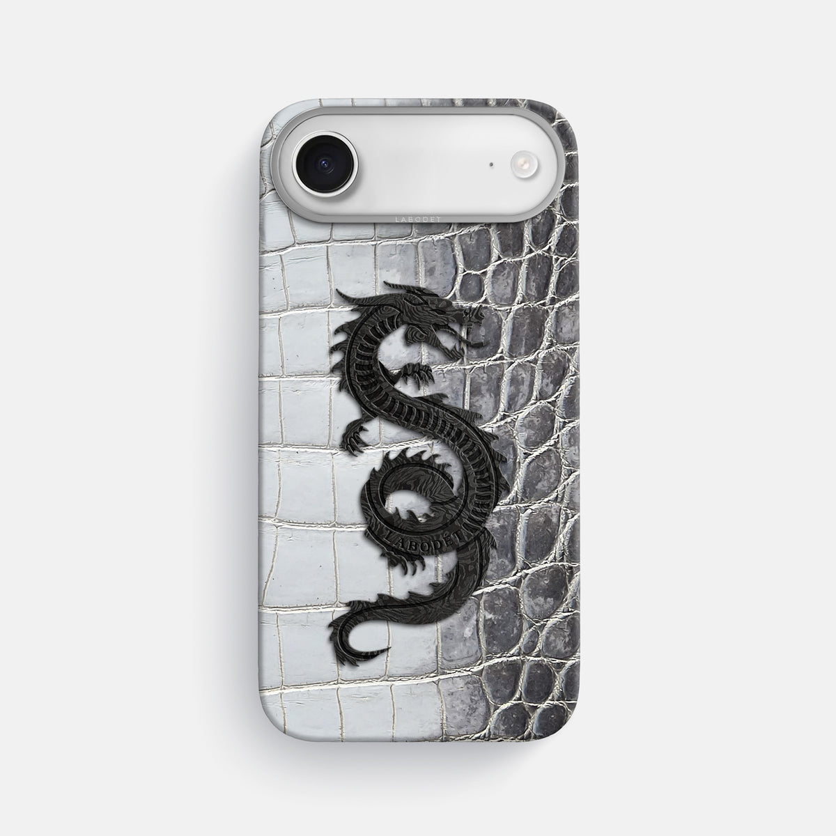 Classic Case With Carbon Dragon For iPhone 17 Air In Himalayan Crocodile -1 | Silver-Steel