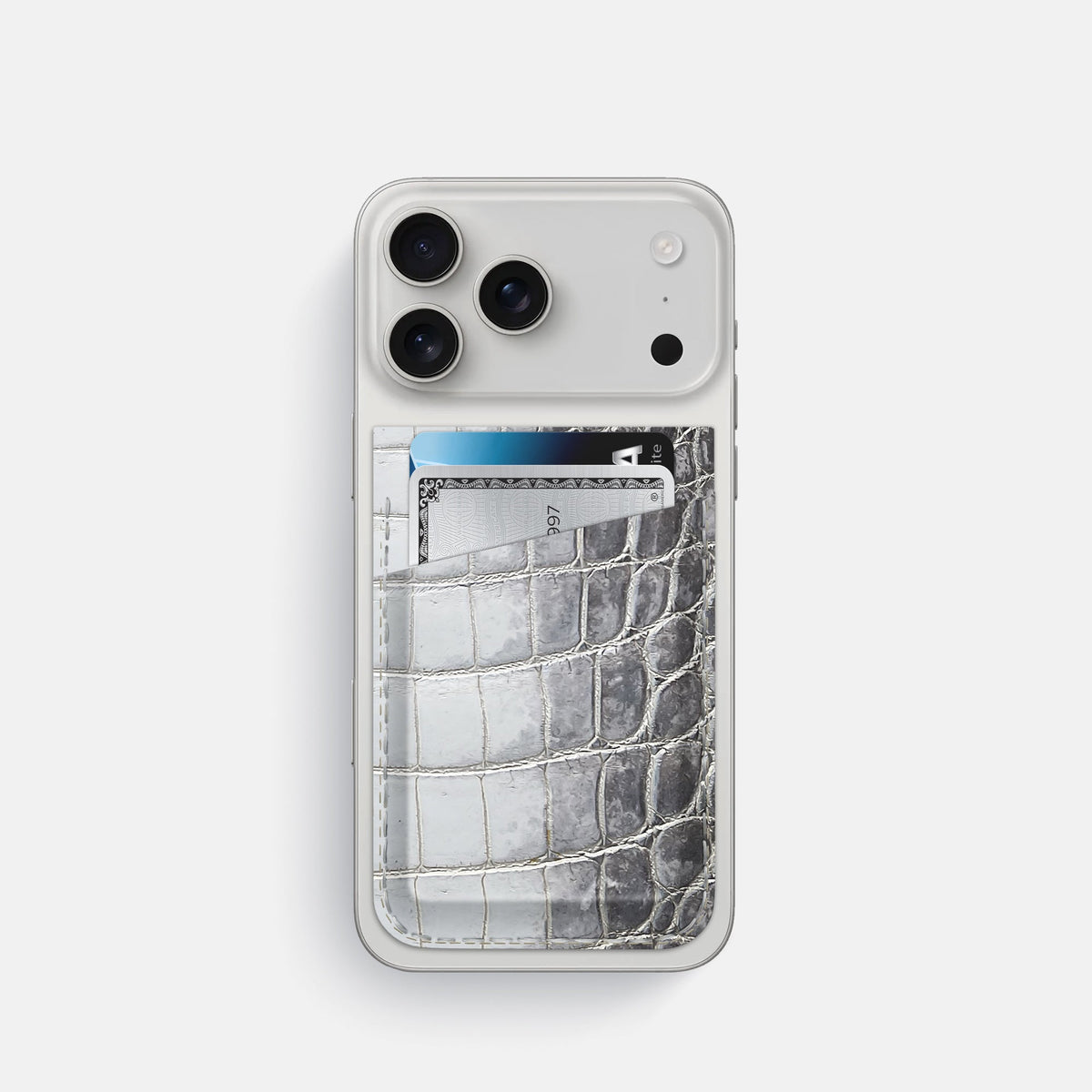 MagSafe Wallet For iPhone 18 Pro In Himalayan Crocodile -1 | Silver