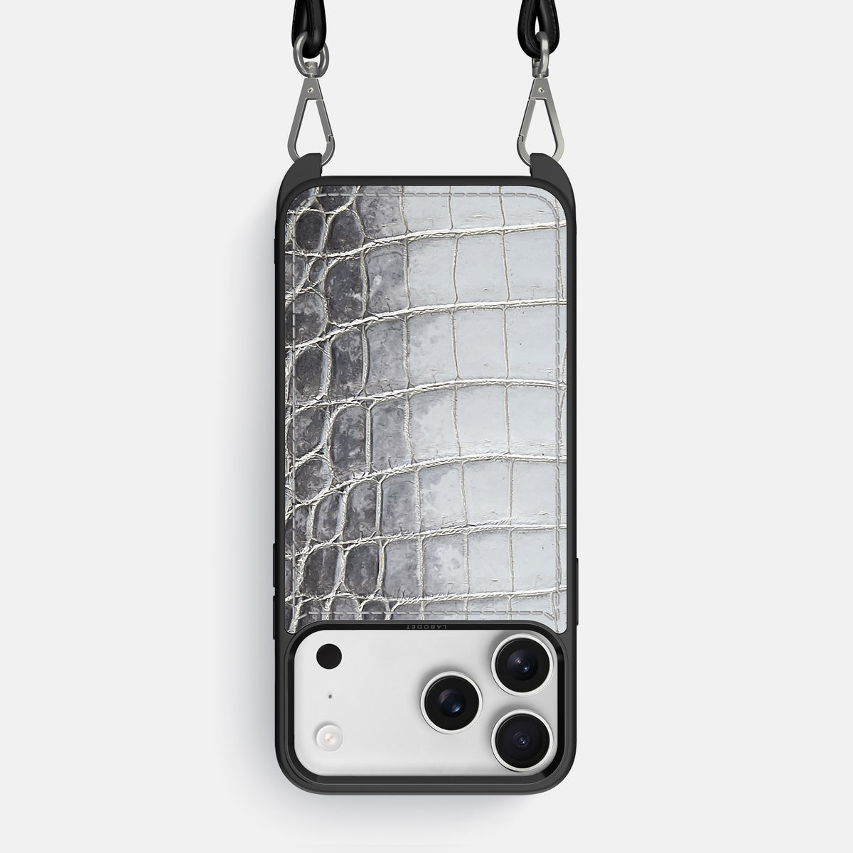 Crossbody Sport Case For iPhone 17 Pro Max In Himalayan Crocodile -1 | Silver