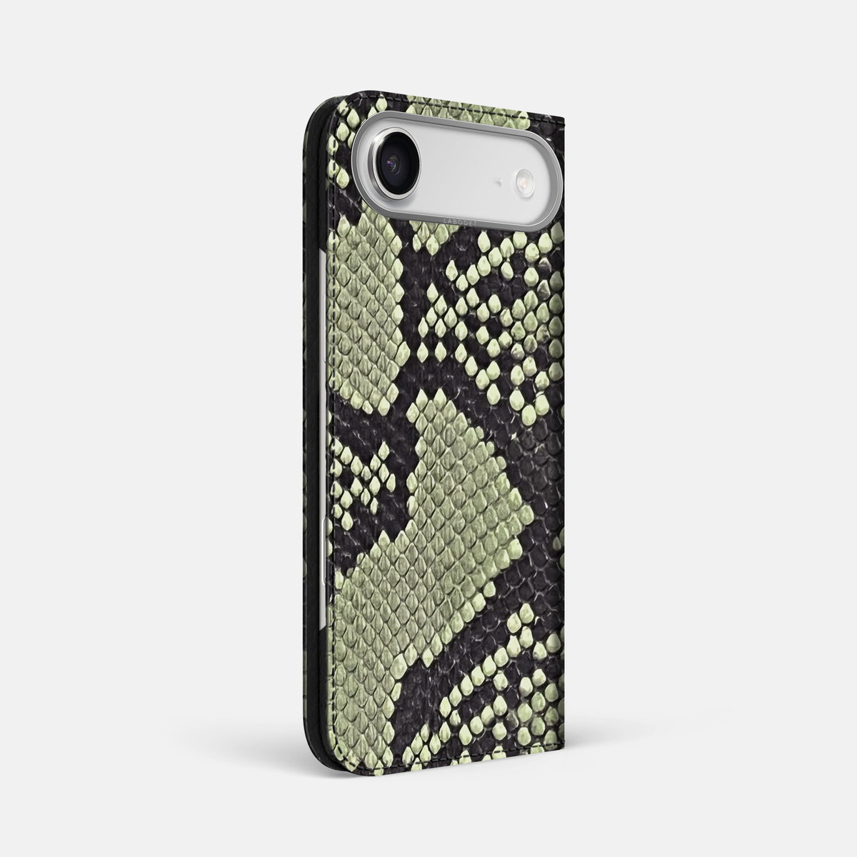 Folio Case For iPhone 17 Air In Deluxe Python -1 | Army-Green-Steel