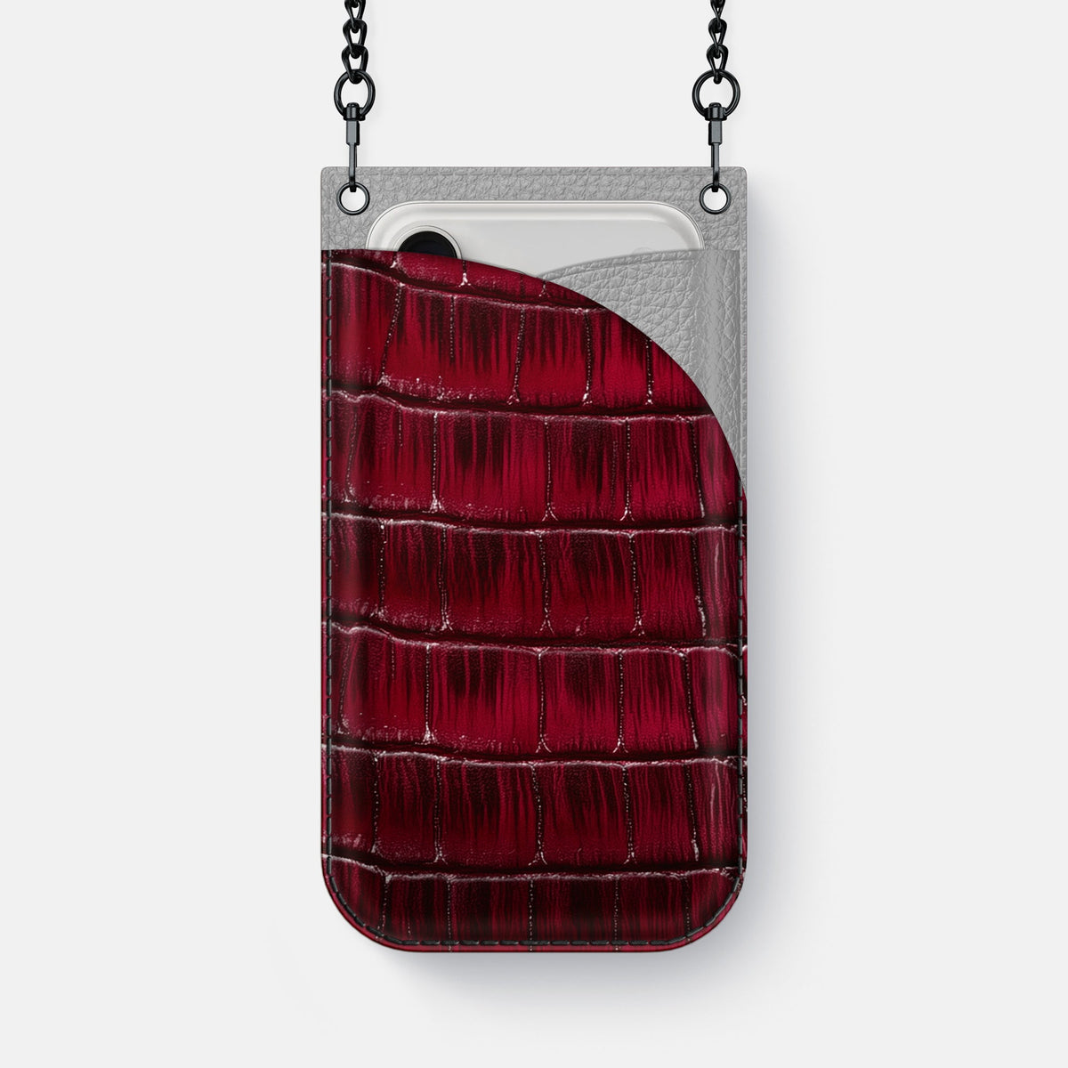 Crossbody Bag For iPhone 18 Pro Max In Patina Alligator -1 | Havana-Burgundy-Black