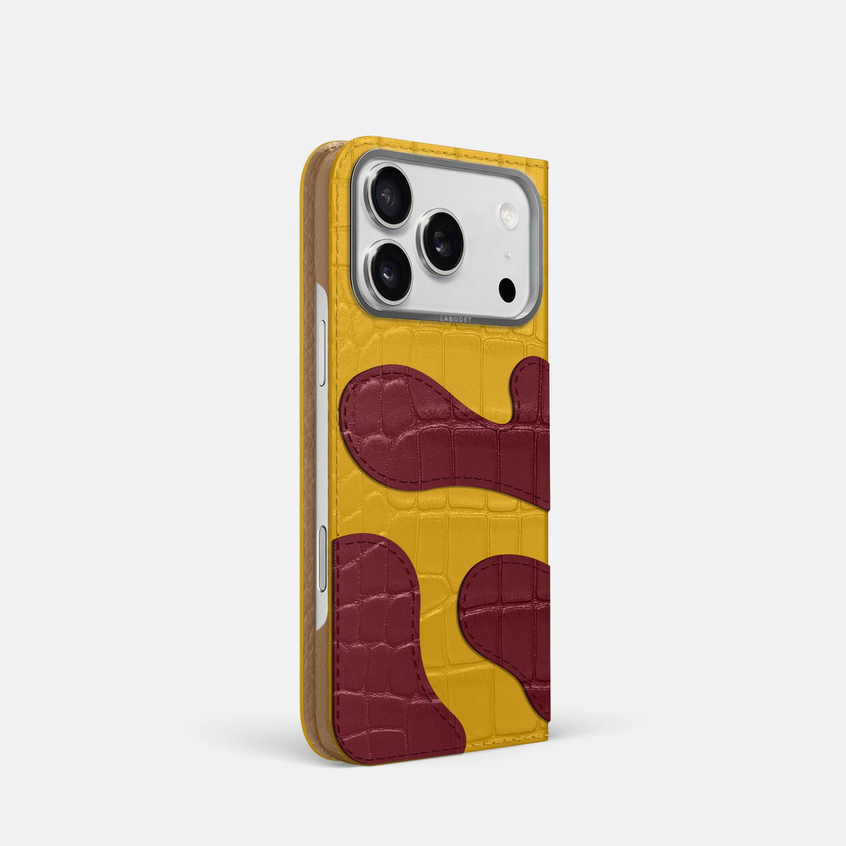 Camouflage Folio For iPhone 18 Pro In Alligator -1 | Yellow-Steel
