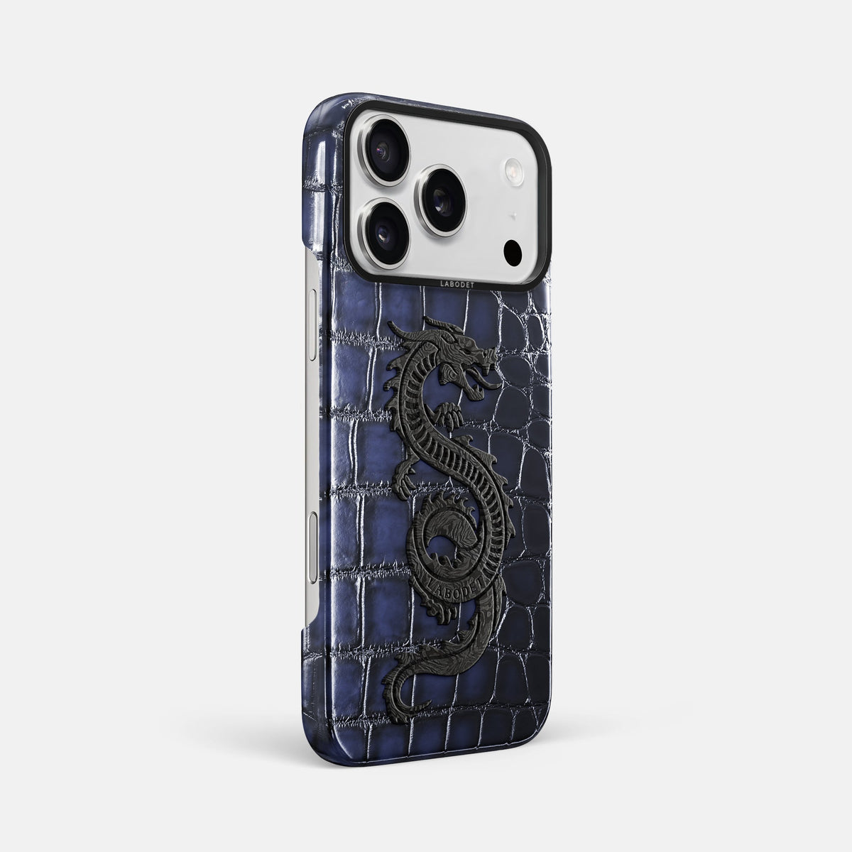 Classic Case With Carbon Dragon For iPhone 18 Pro Max In Patina Alligator -2 | Havana-Blue-Black