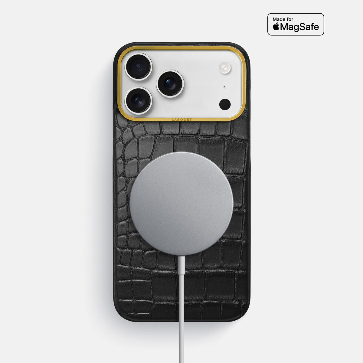 Classic Case For iPhone 18 Pro Max In Alligator -5 | Black-Gold