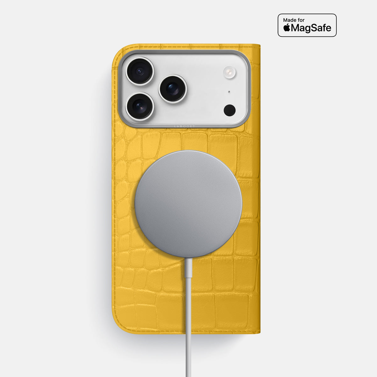Folio Case For iPhone 17 Pro Max In Alligator -3 | Yellow-Steel