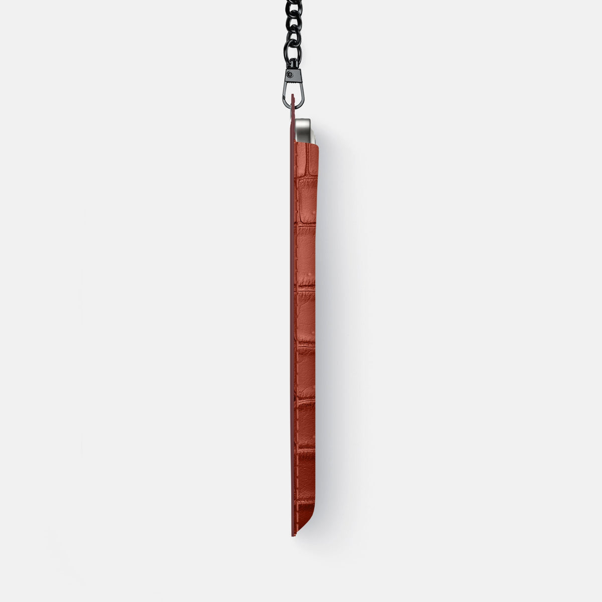 Crossbody Bag For iPhone 18 Pro Max In Porosus Crocodile -4 | Mahogany-Brown-Black