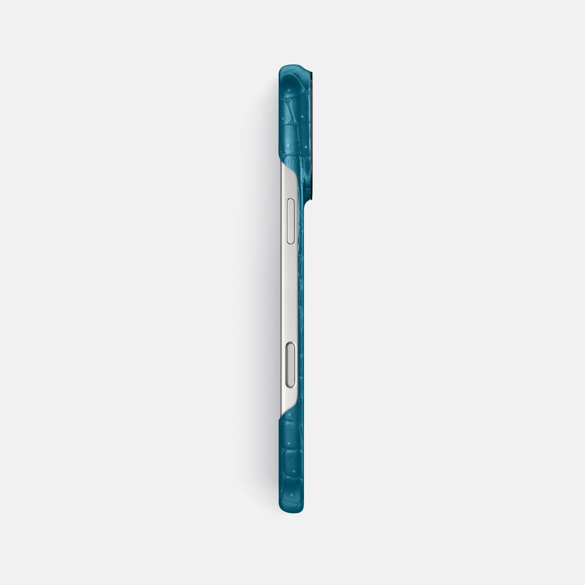 Classic Case For iPhone 18 Pro Max In Porosus Crocodile -3 | Turquoise-Black