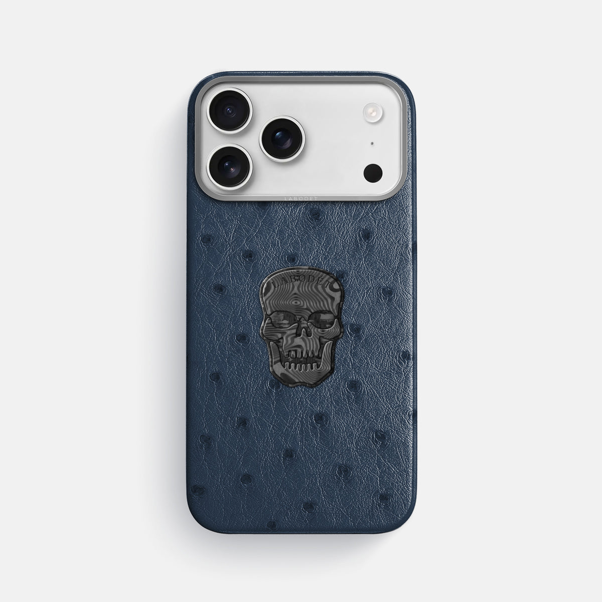 Classic Case With Carbon Skull For iPhone 17 Pro Max In Ostrich -1 | Navy-Blue-Steel