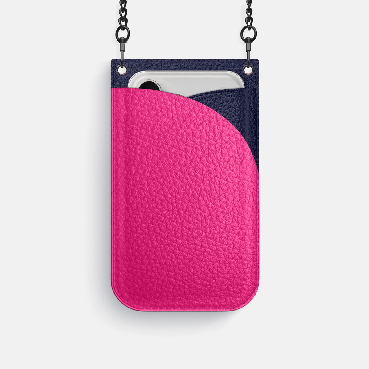 Crossbody Bag For iPhone 18 Pro In Calf -1 | Magenta-Black