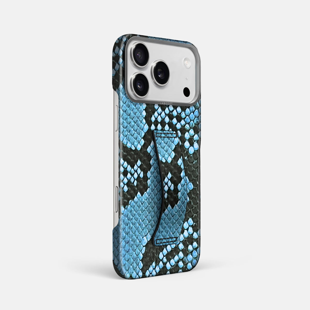 Finger Case For iPhone 18 Pro Max In Deluxe Python -2 | Pacific-Blue-Steel