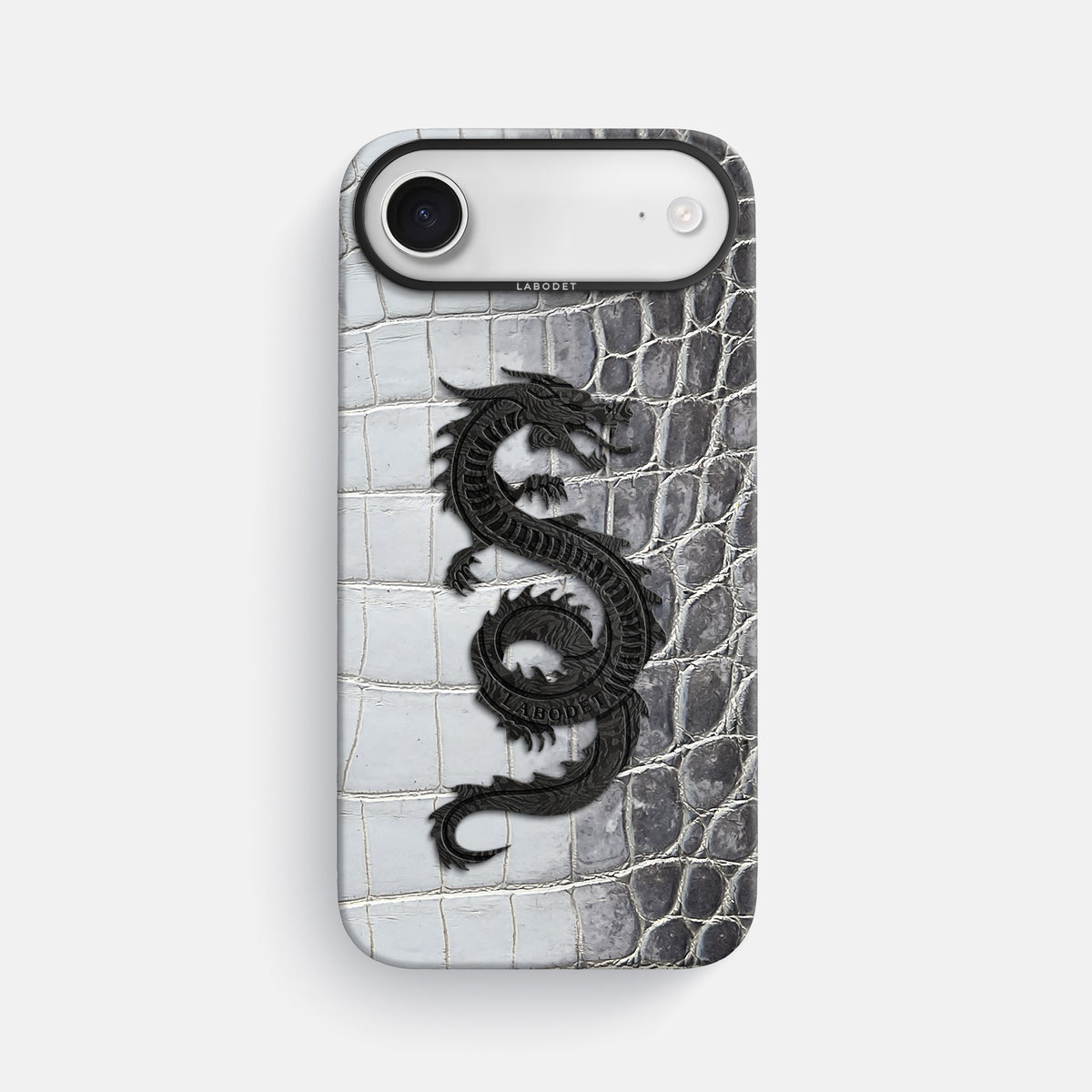 Classic Case With Carbon Dragon For iPhone 17 Air In Himalayan Crocodile -1 | Silver-Black