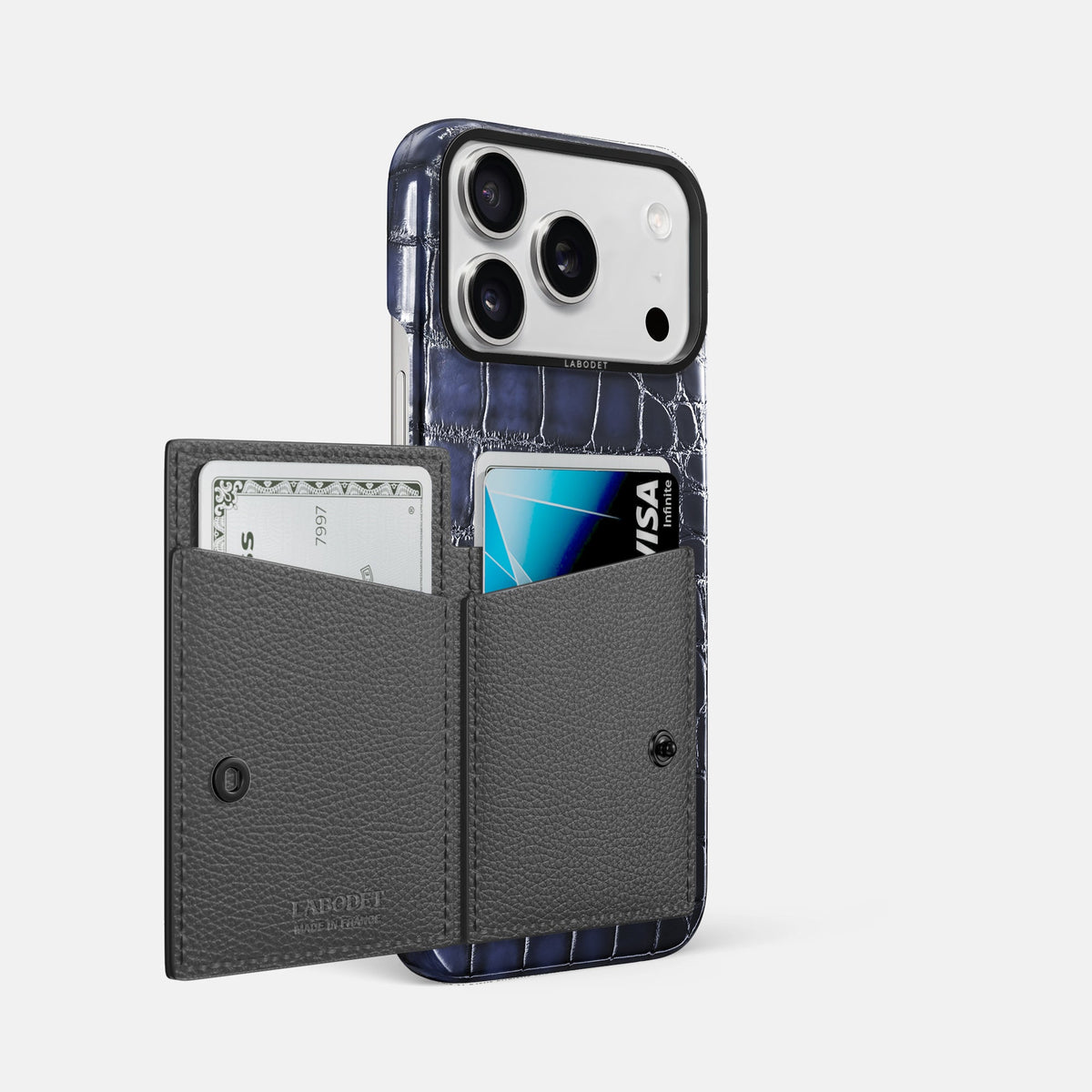 Bi-Fold Case For iPhone 18 Pro Max In Patina Alligator -2 | Havana-Blue-Black