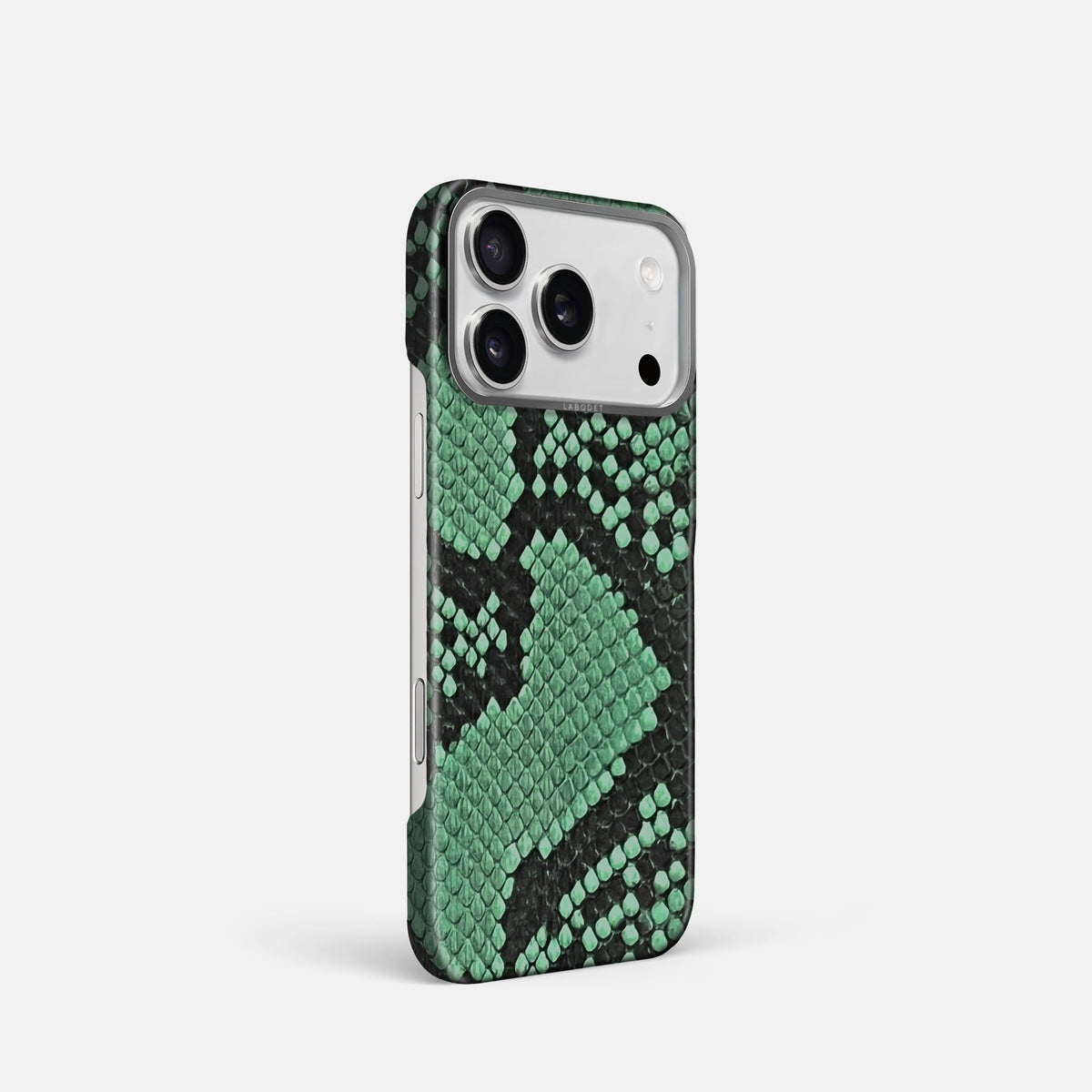 Classic Case For iPhone 18 Pro In Deluxe Python -2 | Forest-Green-Steel