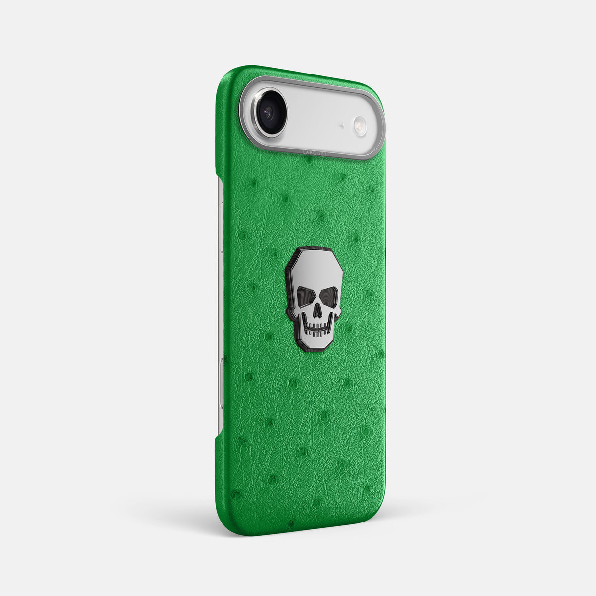 Classic Case With Titanium Skull For iPhone 17 Air In Ostrich -2 | Kentucky-Green-Steel