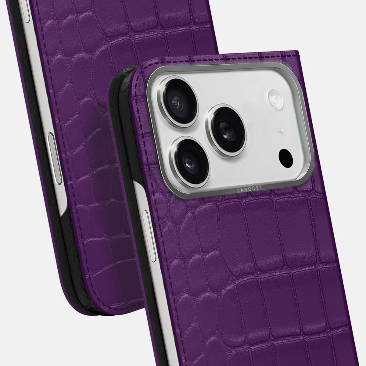 Folio Case For iPhone 18 Pro In Alligator -5 | Purple-Steel