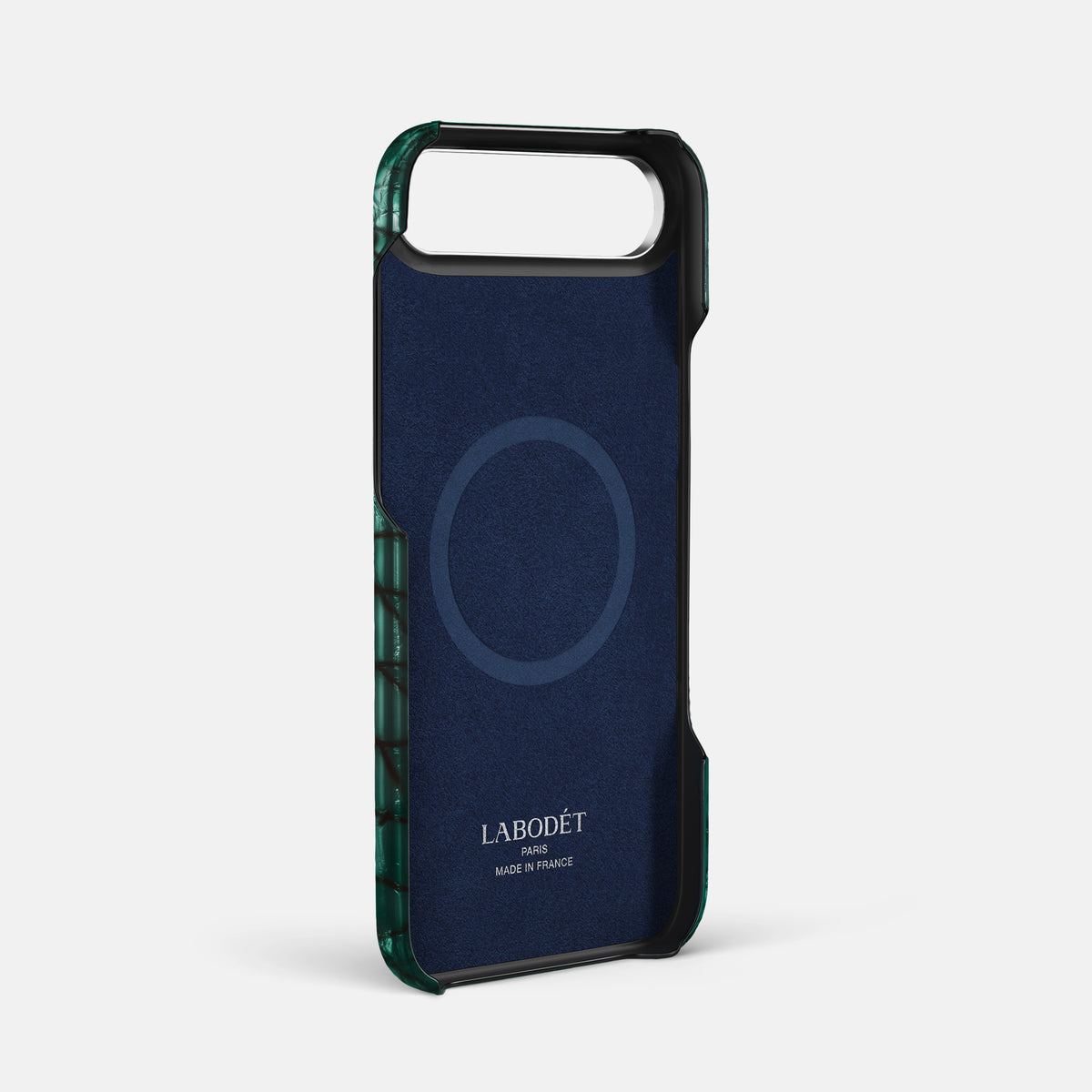 Double Card Case For iPhone 17 Air In Patina Alligator -4 | Green-Steel