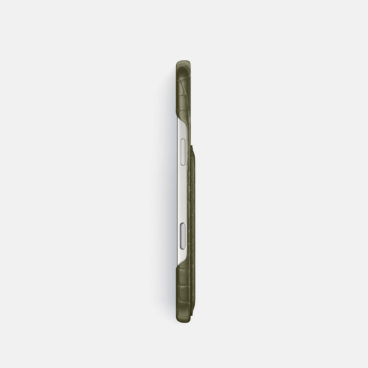 Slim Card Case For iPhone 18 Pro In Alligator -3 | Kaki-Green