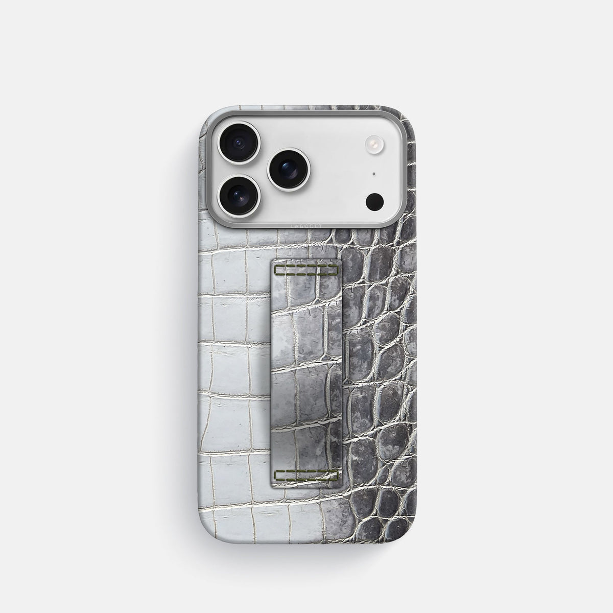 Finger Case For iPhone 18 Pro In Himalayan Crocodile -1 | Silver-Steel