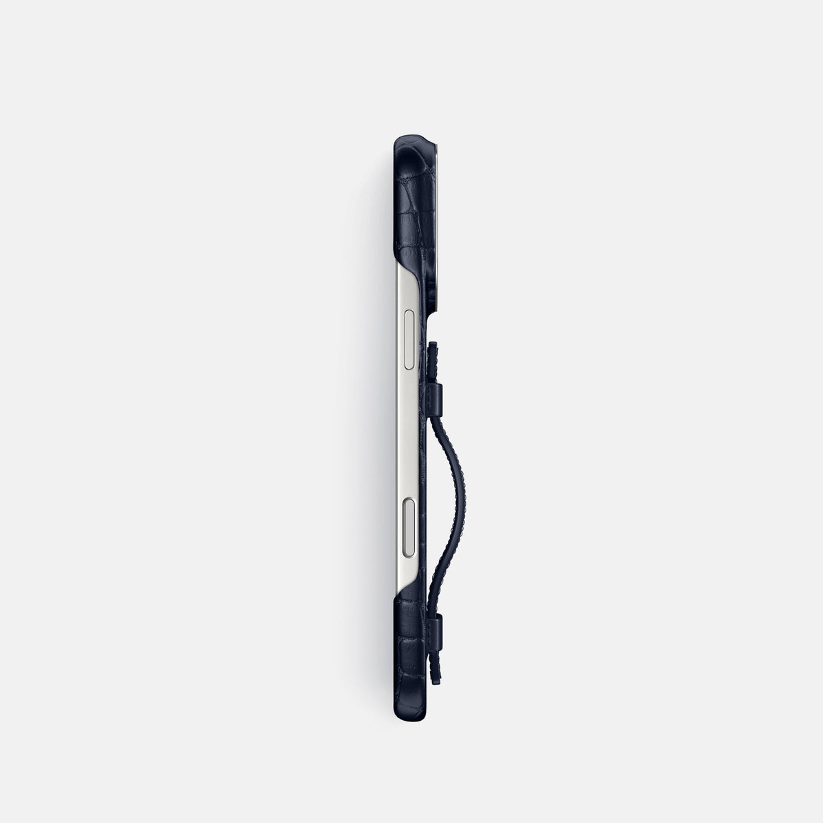 Handle Case For iPhone 18 Pro In Alligator -3 | Navy-Blue-Steel