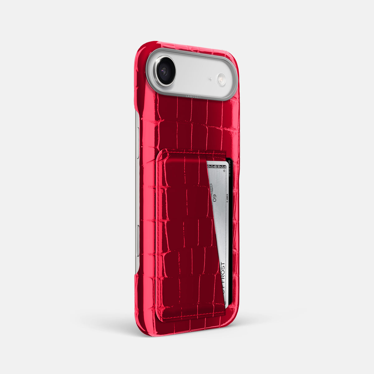 Double Card Case For iPhone 17 Air In Shiny Alligator -2 | Cherry-Steel