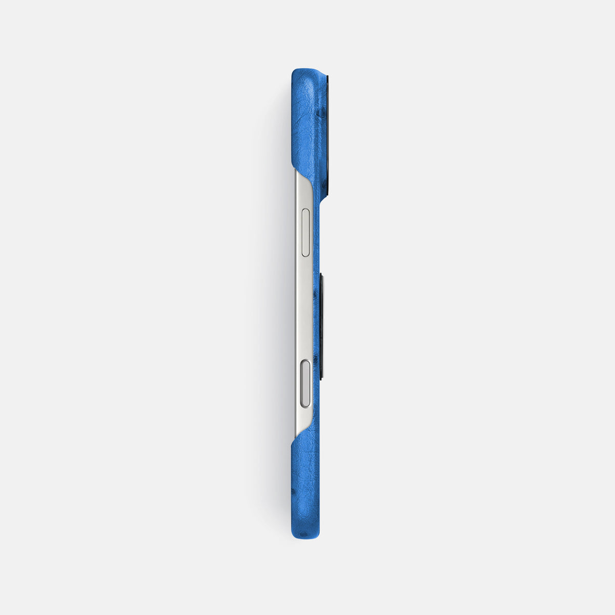Classic Case With Titanium Skull For iPhone 17 Pro Max In Ostrich -3 | Royal-Blue-Black