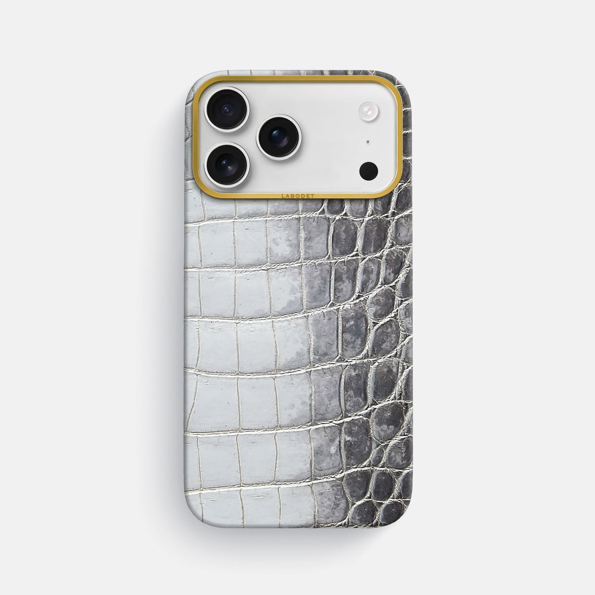 Classic Case For iPhone 18 Pro Max In Himalayan Crocodile -1 | Silver-Gold