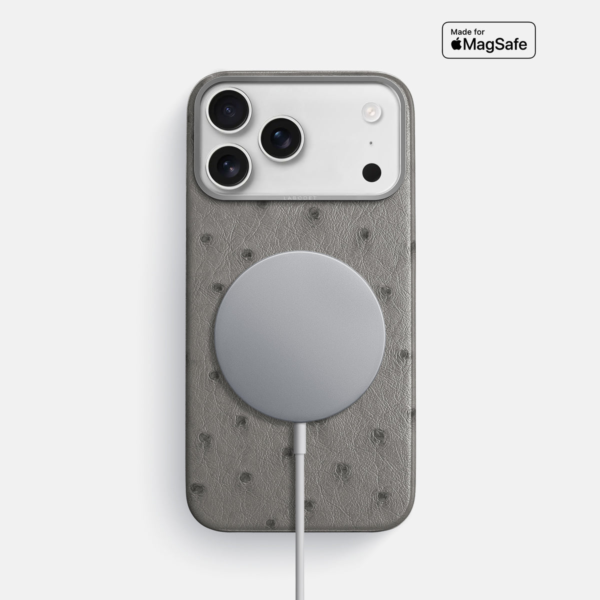 Classic Case For iPhone 17 Pro Max In Ostrich -5 | Grey-Steel