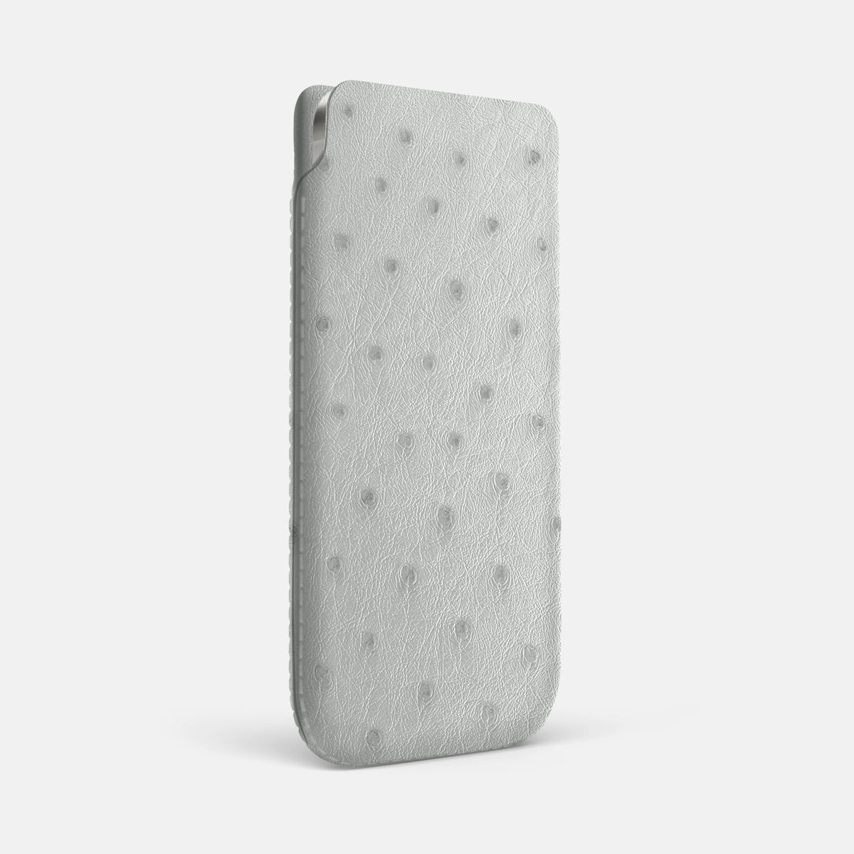 Pouch Case For iPhone 17 Pro Max In Ostrich -2 | White