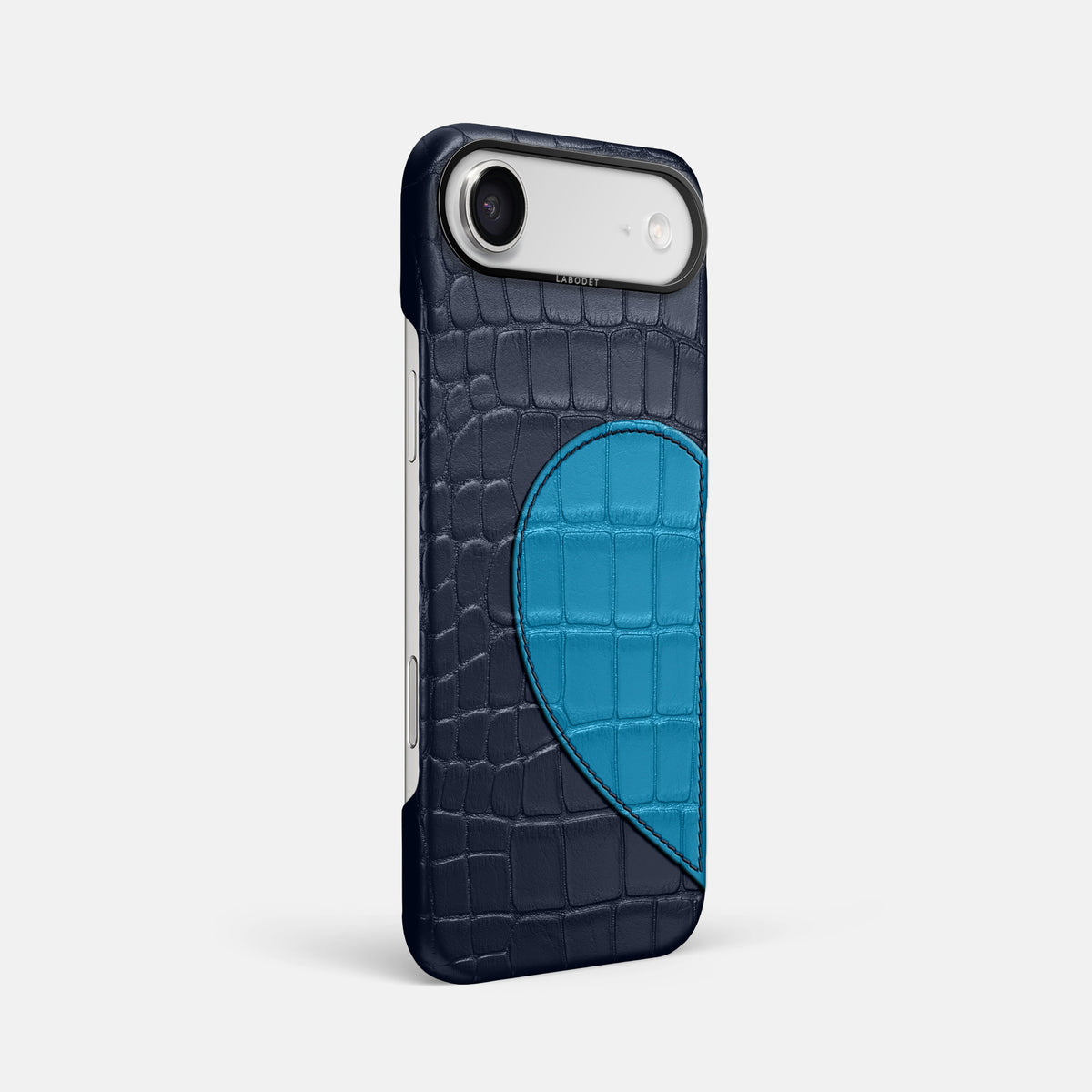 Classic Case With Half Heart - Left For iPhone 17 Air In Alligator -2 | Navy-Blue-Black