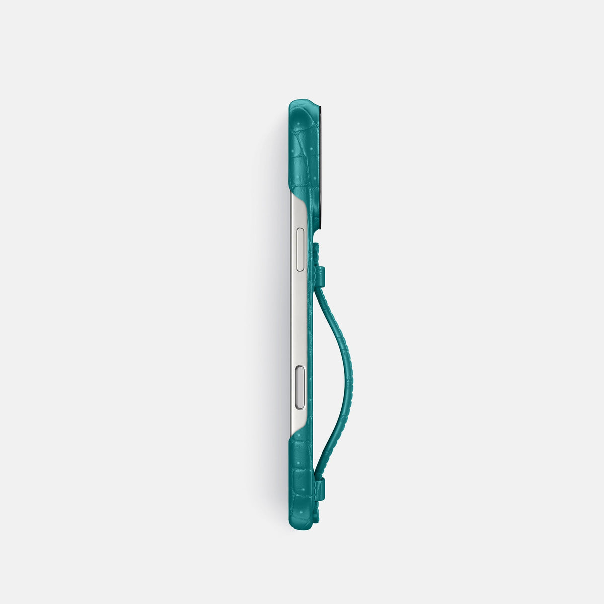 Center Handle For iPhone 18 Pro In Porosus Crocodile -2 | Celadon-Black
