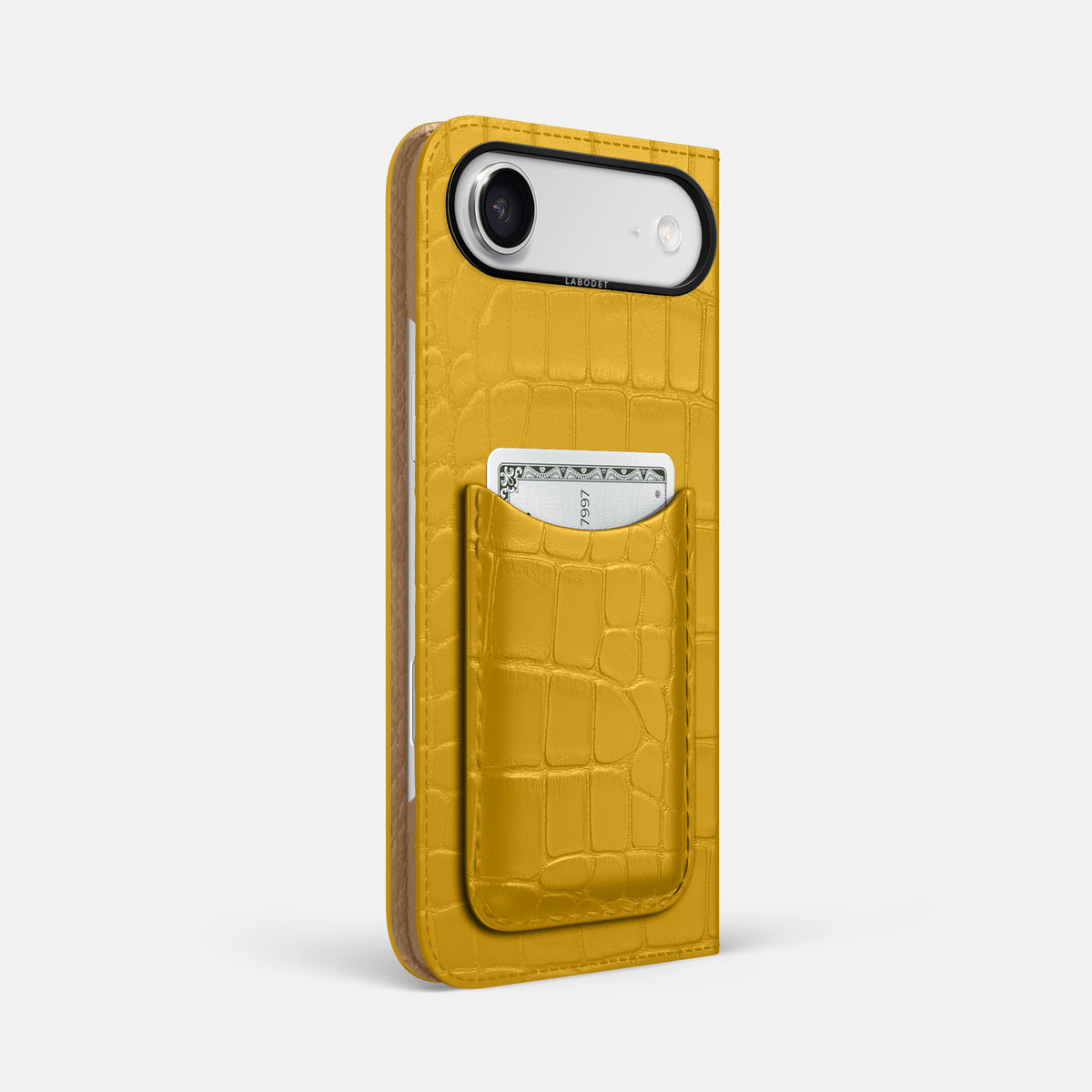 Folio Case with Card For iPhone 17 Air In Alligator -1 | Yellow-Black