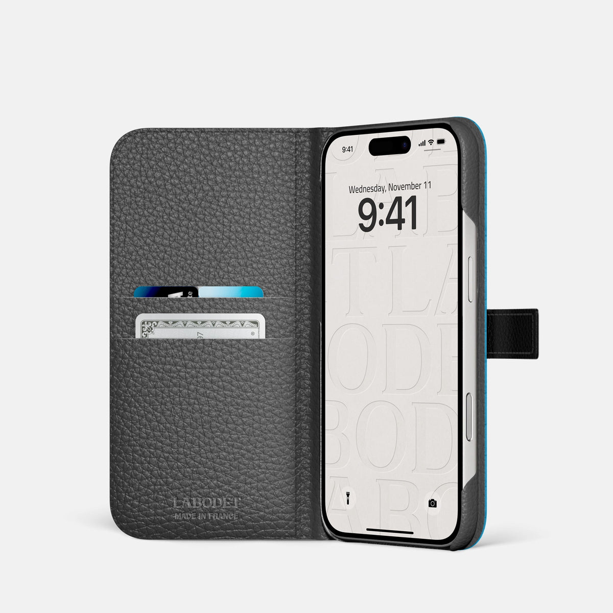 Folio Case with Clasp For iPhone 18 Pro In Alligator -2 | Curaçao-Blue-Steel