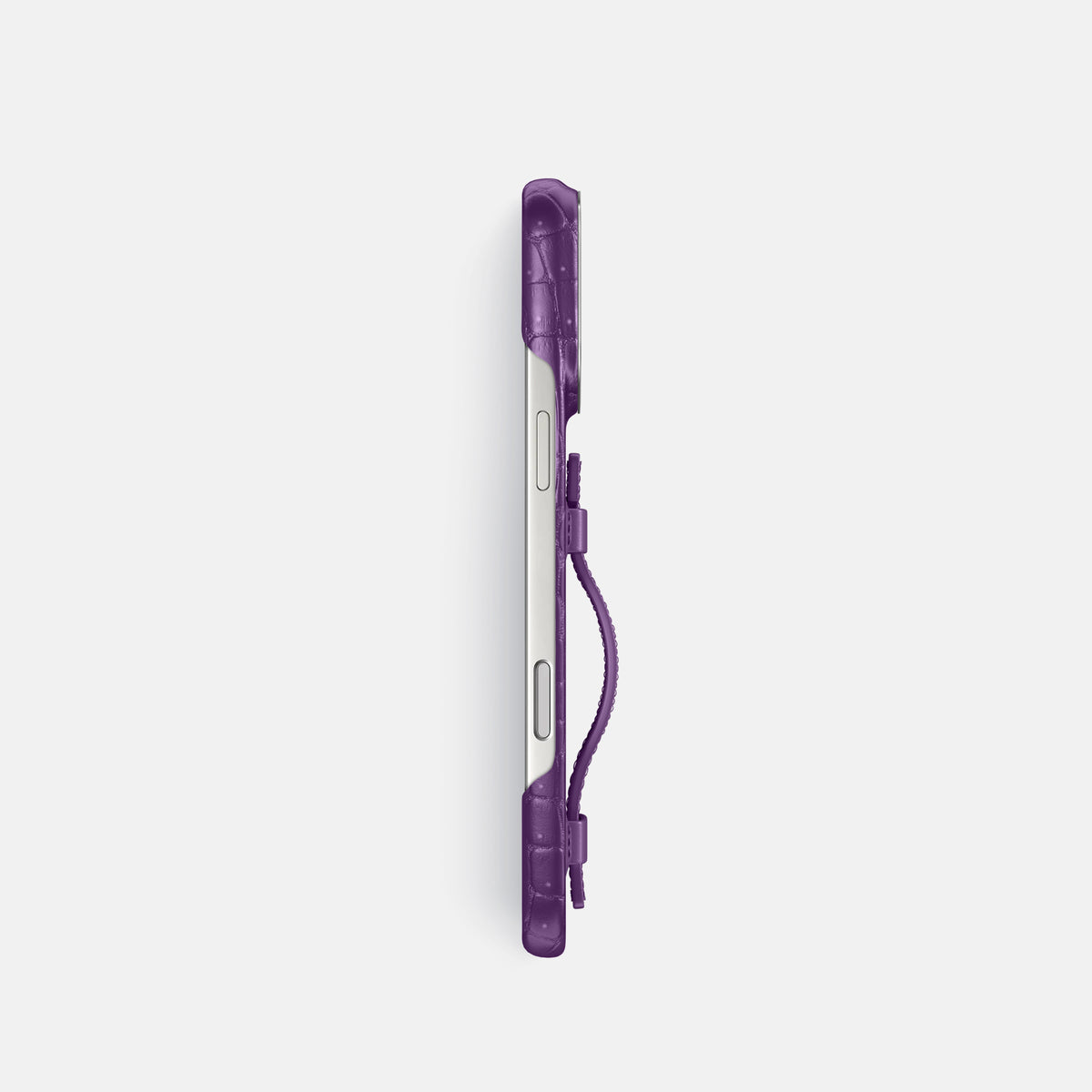 Handle Case For iPhone 17 Pro In Porosus Crocodile -3 | Purple-Steel