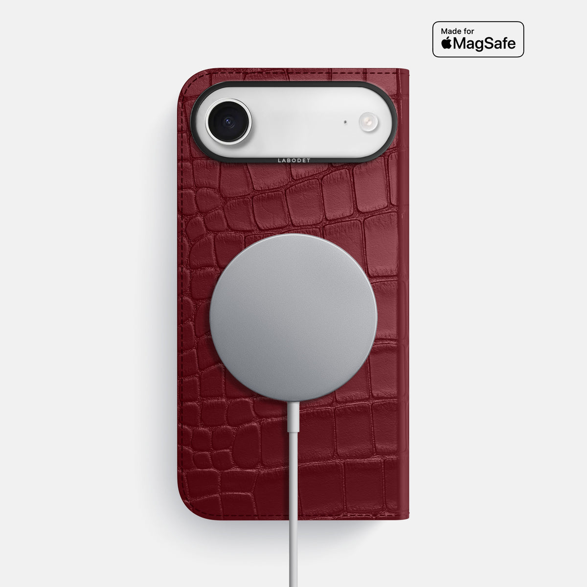 Folio Case For iPhone 17 Air In Alligator -3 | Burgundy-Black