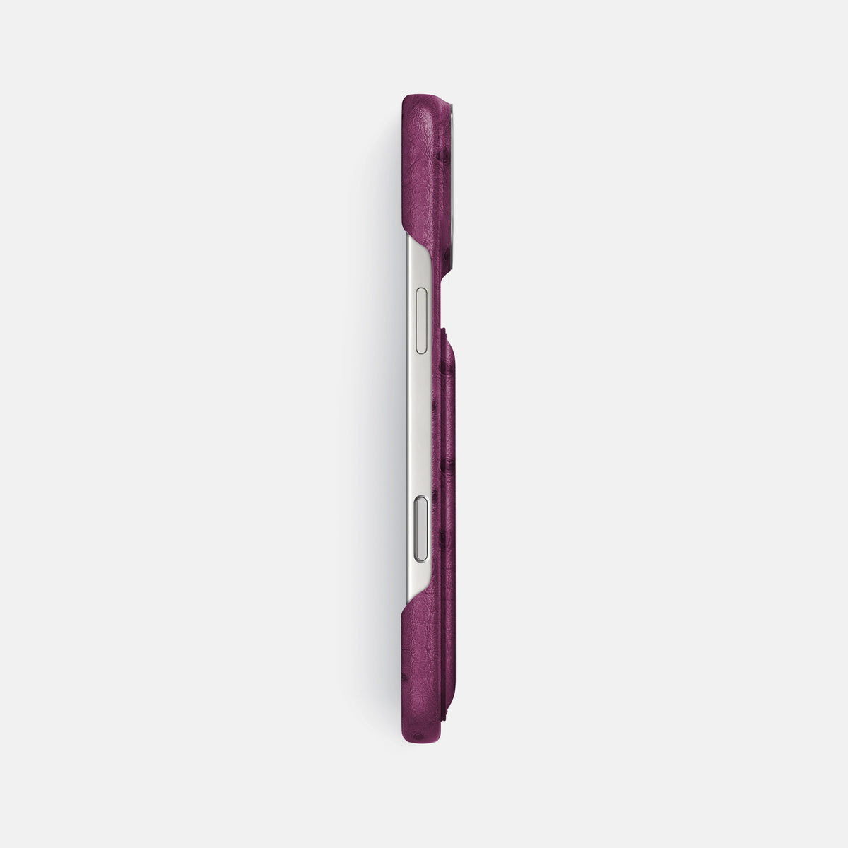 Double Card Case For iPhone 17 Pro Max In Ostrich -3 | Purple-Steel