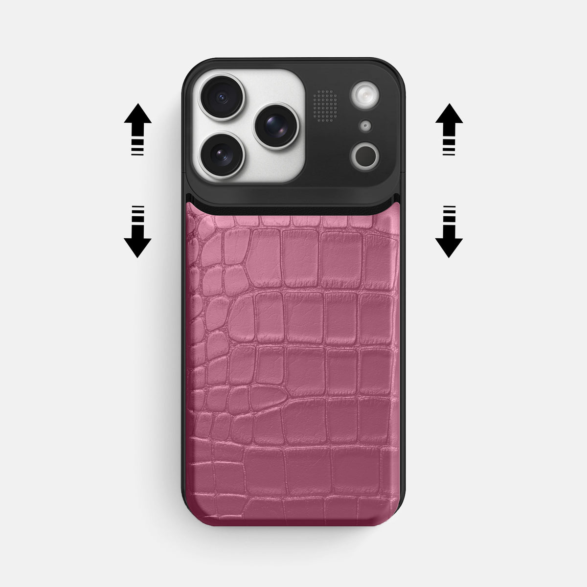 Metal Case For iPhone 17 Pro Max In Alligator -2 | Pink-Lagoon-Black