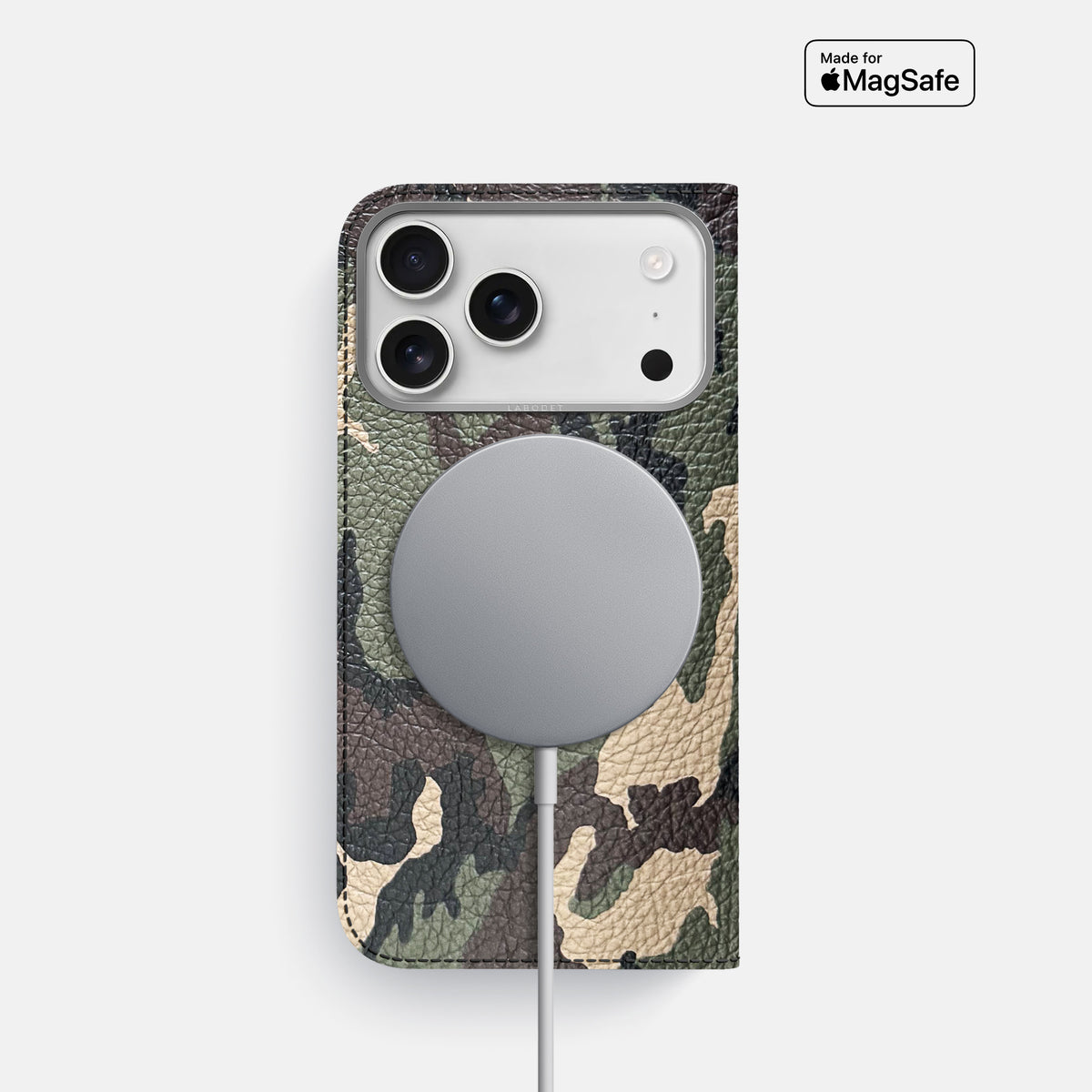 Folio Case For iPhone 17 Pro In Calf -3 | Camouflage-Steel
