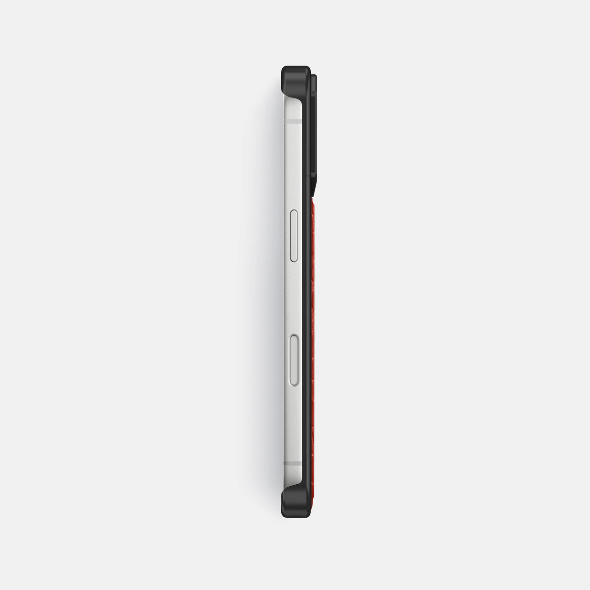 Metal Case For iPhone 17 Pro Max In Alligator -3 | Red-Black