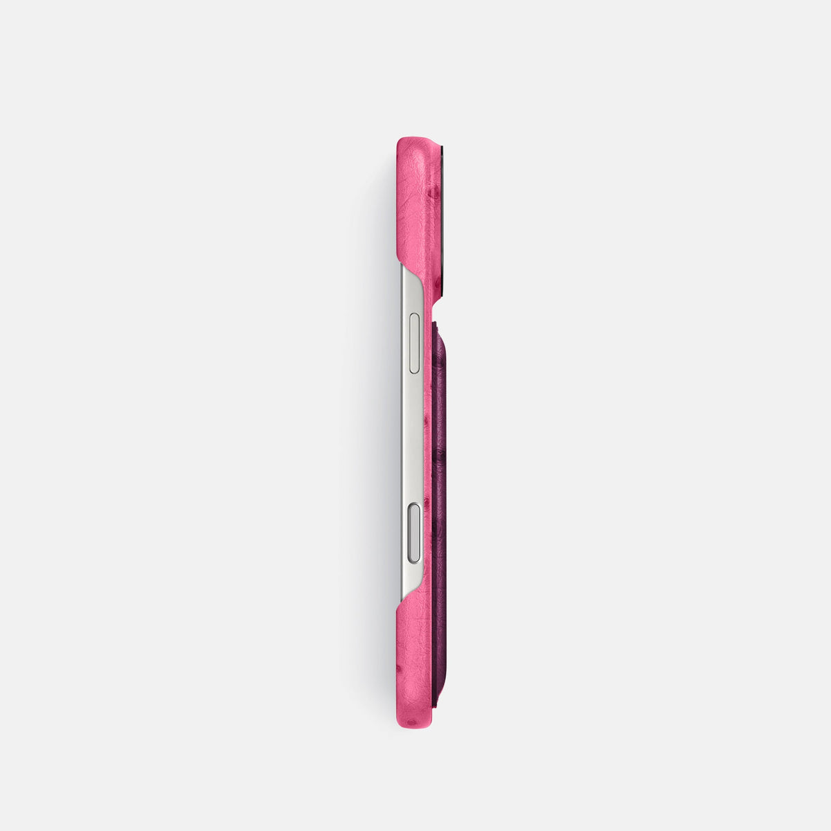 Double Card Case Coloré For iPhone 18 Pro In Ostrich -3 | Pink-Black
