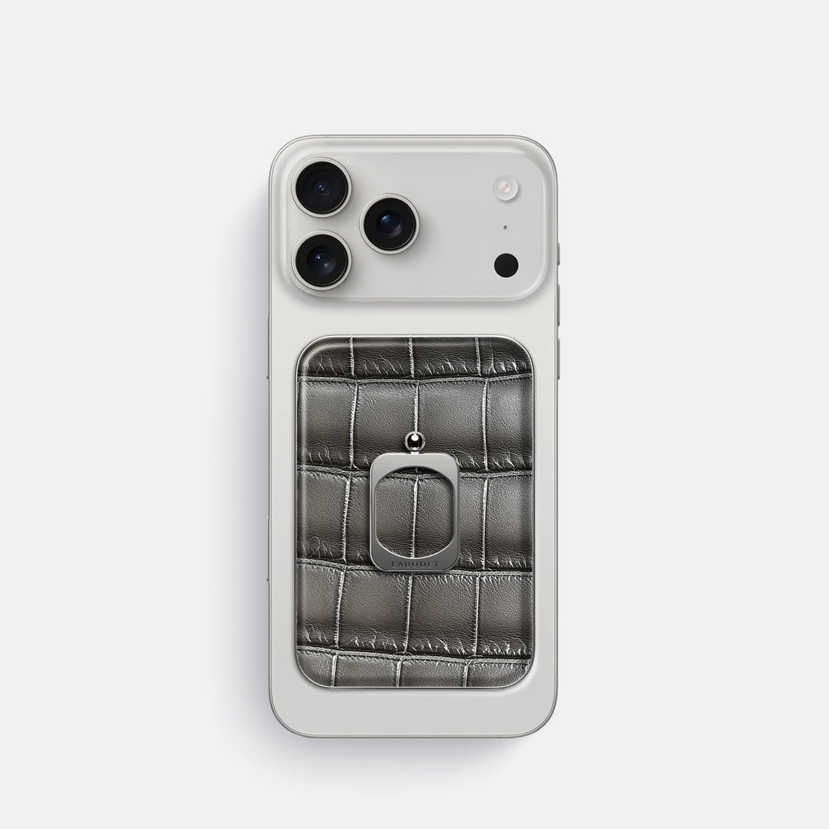 MagSafe Ring For iPhone 17 Pro In Patina Alligator -2 | Grey-Steel